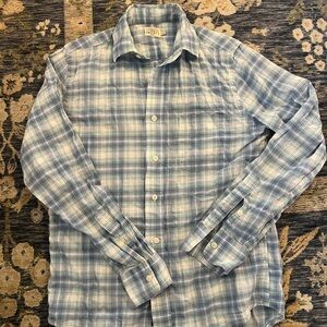 Faherty Light Blue Plaid Casual Shirt